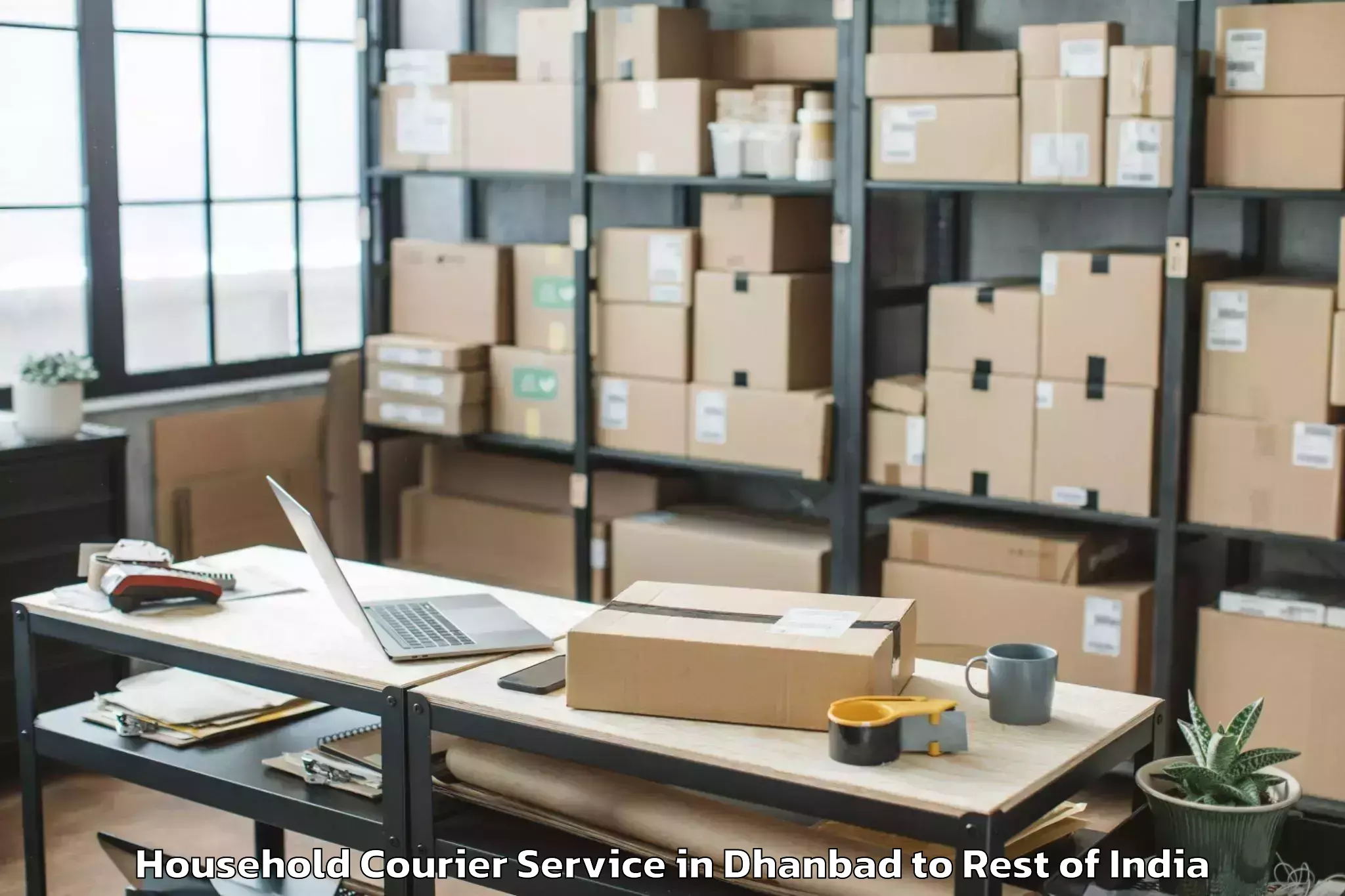 Easy Dhanbad to Mella Chervu Household Courier Booking